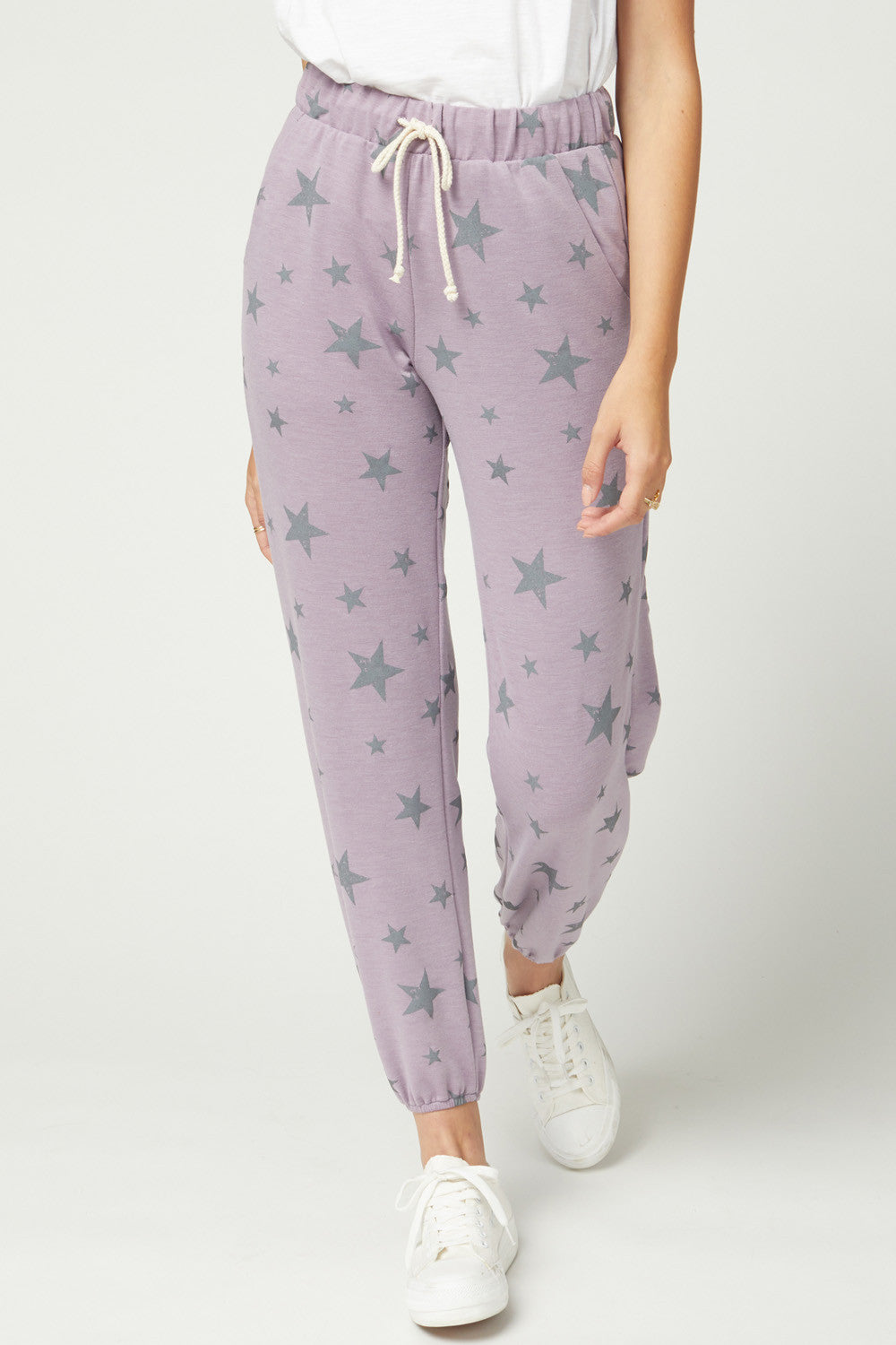 Entro Lavender Star Jogger-Joggers-Entro-Deja Nu Boutique, Women's Fashion Boutique in Lampasas, Texas