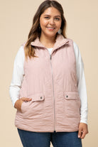 Entro Mauve Sherpa Reversible Plus Vest-Curvy/Plus Outerwear-Entro-Deja Nu Boutique, Women's Fashion Boutique in Lampasas, Texas