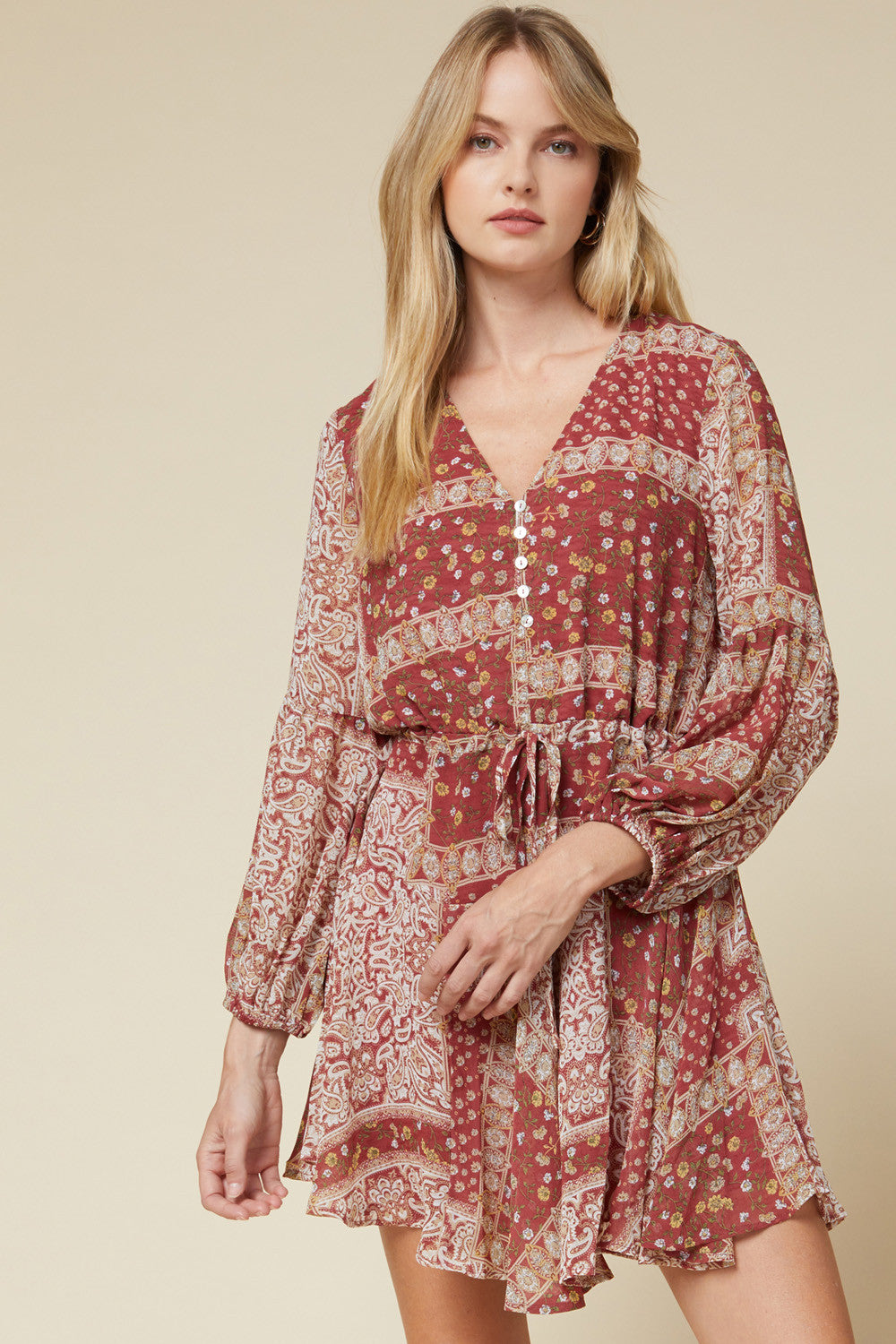 Entro Paisley Print Dress-Dresses-Entro-Deja Nu Boutique, Women's Fashion Boutique in Lampasas, Texas