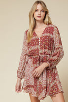 Entro Paisley Print Dress-Dresses-Entro-Deja Nu Boutique, Women's Fashion Boutique in Lampasas, Texas