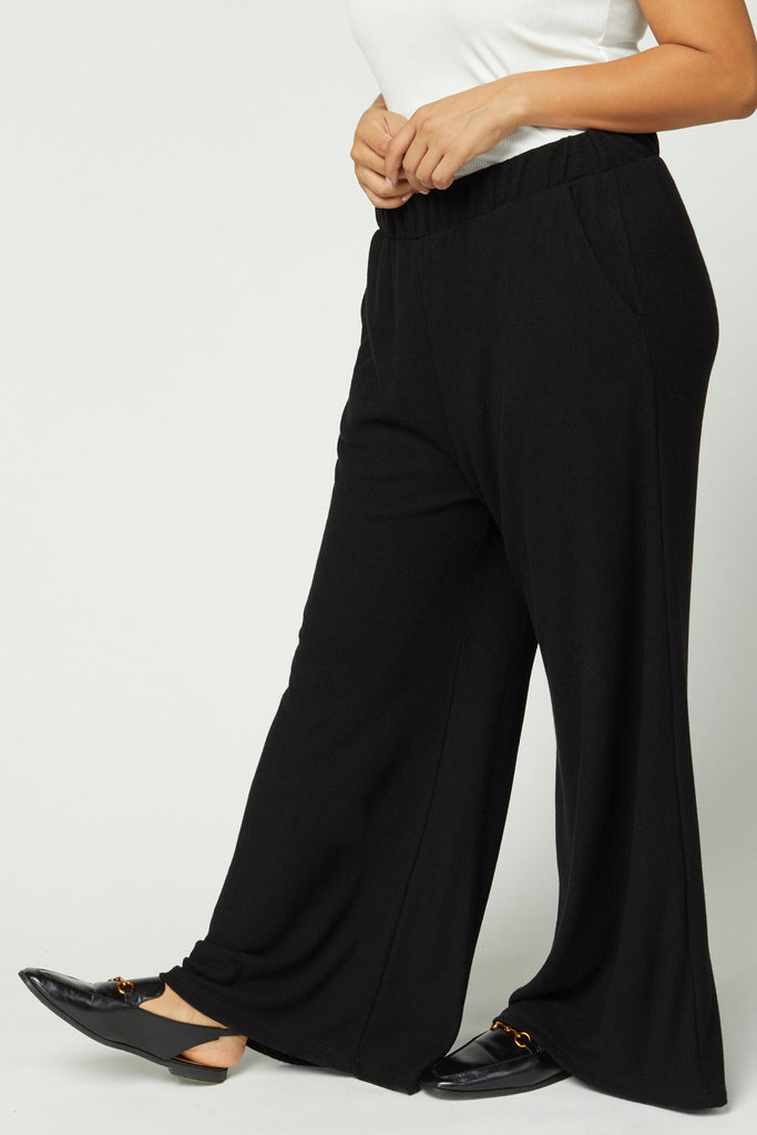 Entro Plus Wide Leg Pants In Oatmeal-Curvy/Plus Bottoms-Entro-Deja Nu Boutique, Women's Fashion Boutique in Lampasas, Texas