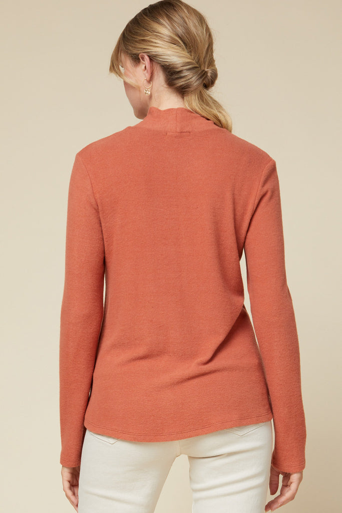 Entro Rust Mock Neck Sweater-Sweaters-Entro-Deja Nu Boutique, Women's Fashion Boutique in Lampasas, Texas