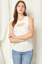 Entro Sleeveless Tank With Keyhole-Camis/Tanks-Entro-Deja Nu Boutique, Women's Fashion Boutique in Lampasas, Texas