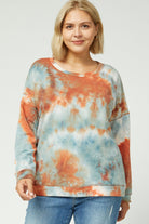 Entro Tie Dye Sweater- Plus-Curvy/Plus Tops-Entro-Deja Nu Boutique, Women's Fashion Boutique in Lampasas, Texas