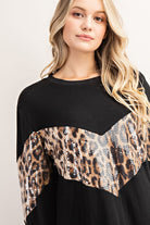 FSL Apparel Black Leopard Sequin Top-Tops-FSL Apparel-Deja Nu Boutique, Women's Fashion Boutique in Lampasas, Texas