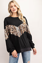 FSL Apparel Black Leopard Sequin Top-Tops-FSL Apparel-Deja Nu Boutique, Women's Fashion Boutique in Lampasas, Texas