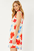 FSL Apparel Floral Print Sleeveless Ruffled V Neck Dress With Lining-Dresses-FSL Apparel-Deja Nu Boutique, Women's Fashion Boutique in Lampasas, Texas