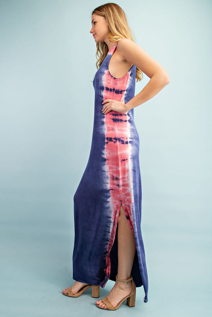 FSL Apparel Jersey Tie Dye Maxi Dress-Maxi Dresses-FSL Apparel-Deja Nu Boutique, Women's Fashion Boutique in Lampasas, Texas
