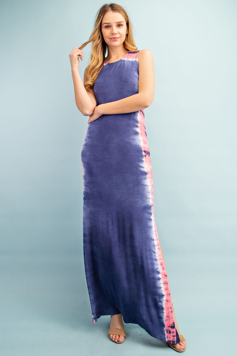 FSL Apparel Jersey Tie Dye Maxi Dress-Maxi Dresses-FSL Apparel-Deja Nu Boutique, Women's Fashion Boutique in Lampasas, Texas