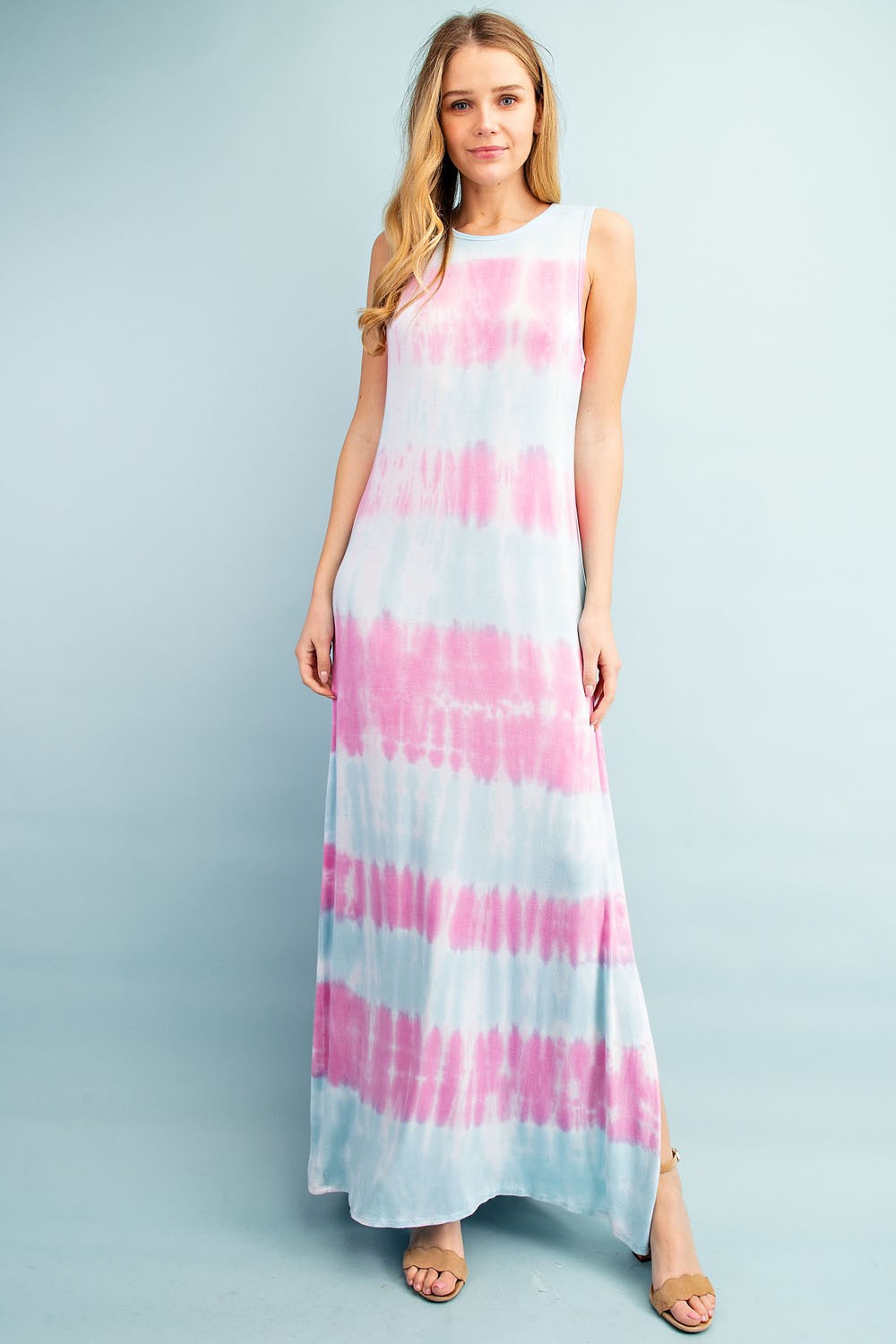 FSL Apparel Jersey Tie Dye Maxi Dress-Maxi Dresses-FSL Apparel-Deja Nu Boutique, Women's Fashion Boutique in Lampasas, Texas