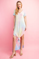 FSL Rainbow Tie Dye Long Dress-Dresses-FSL Apparel-Deja Nu Boutique, Women's Fashion Boutique in Lampasas, Texas