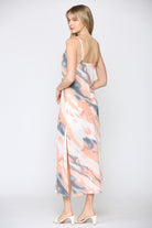 Fate Salmon And Teal Tie Dye Maxi Slip Dress-Maxi Dresses-Fate-Deja Nu Boutique, Women's Fashion Boutique in Lampasas, Texas