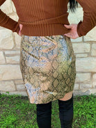 Fate Snake Print Leather Skirt-Skirts-Fate-Deja Nu Boutique, Women's Fashion Boutique in Lampasas, Texas