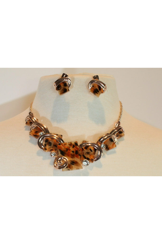 Gold Leopard Necklace Set-Necklaces-Deja Nu Tx-Deja Nu Boutique, Women's Fashion Boutique in Lampasas, Texas