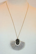 Grey Tassel Drop Necklace-Necklaces-Deja Nu Tx-Deja Nu Boutique, Women's Fashion Boutique in Lampasas, Texas