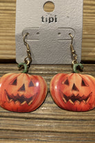 Halloween Jack -O- Lantern Fish Hook Earrings-Earrings-Deja Nu Tx-Deja Nu Boutique, Women's Fashion Boutique in Lampasas, Texas