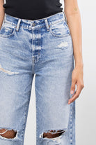 Hidden Logan Medium Wash Heavy Distressed Dad Jeans-Bottoms-Hidden-Deja Nu Boutique, Women's Fashion Boutique in Lampasas, Texas