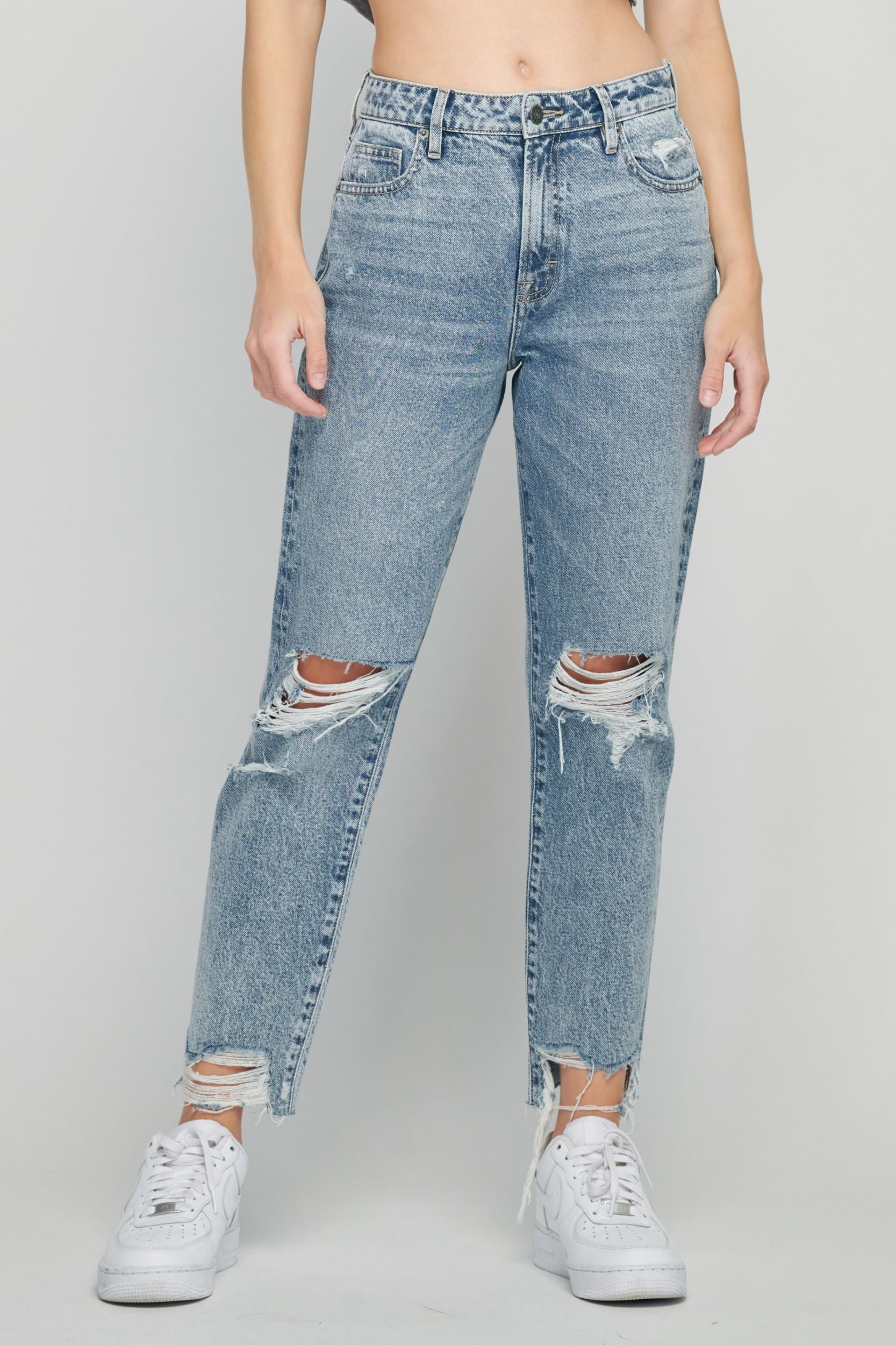 Hidden Tracey High Rise Acid Wash Cropped Straight Fit Jean-Jeans-Hidden-Deja Nu Boutique, Women's Fashion Boutique in Lampasas, Texas