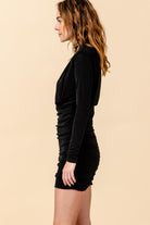 HyFve Black Long Sleeve Short Dress-Dresses-Hyfve-Deja Nu Boutique, Women's Fashion Boutique in Lampasas, Texas