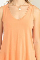 Hyfve Double Zero Call Me Yours V-Neck Tank Top In Creamy Peach-Camis/Tanks-Hyfve-Deja Nu Boutique, Women's Fashion Boutique in Lampasas, Texas