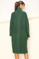 Hyfve Double Zero Get The Trend Long Sleeve Duster Sweater In Hunter Green-Cardigans & Kimonos-Hyfve-Deja Nu Boutique, Women's Fashion Boutique in Lampasas, Texas