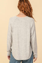 Hyfve Heather Grey Or Indigo Round Neck Raglan Sleeve Sweater-Sweaters-Hyfve-Deja Nu Boutique, Women's Fashion Boutique in Lampasas, Texas