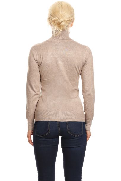 Hyped Unicorn Taupe Ribbed Turtleneck-Tops-Hyped Unicorn-Deja Nu Boutique, Women's Fashion Boutique in Lampasas, Texas