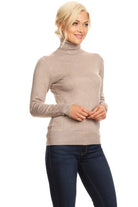 Hyped Unicorn Taupe Ribbed Turtleneck-Tops-Hyped Unicorn-Deja Nu Boutique, Women's Fashion Boutique in Lampasas, Texas