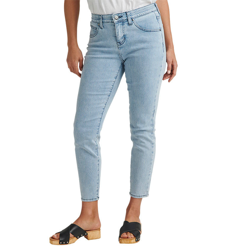 Jag Cecilia Mid Rise Pinstripe Ankle Skinny Jean-Bottoms-Jag-Deja Nu Boutique, Women's Fashion Boutique in Lampasas, Texas
