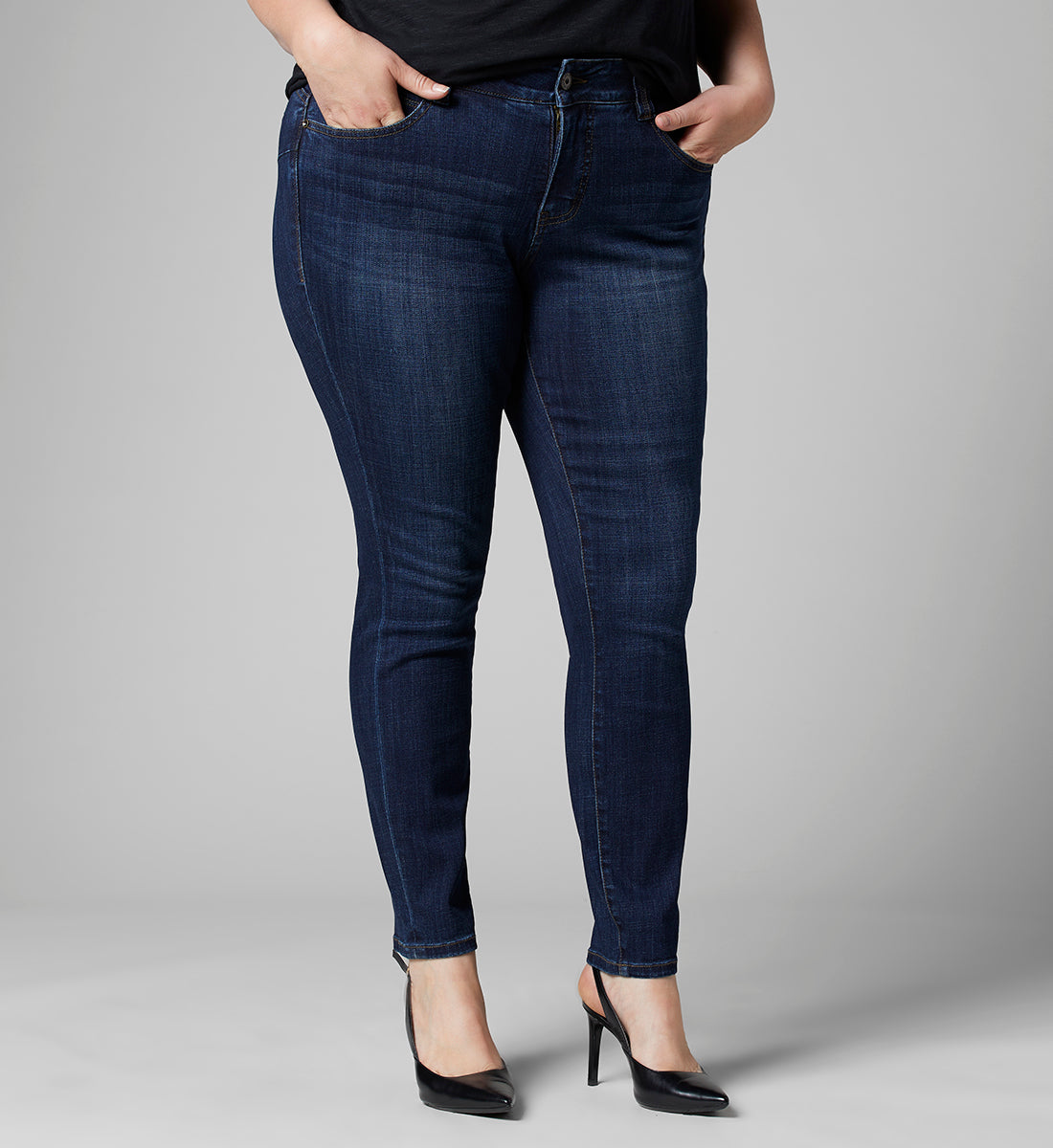 Jag Cecilia Indigo Skinny Mid Rise Plus Jean In Night Breeze-Curvy/Plus Jeans-Jag-Deja Nu Boutique, Women's Fashion Boutique in Lampasas, Texas