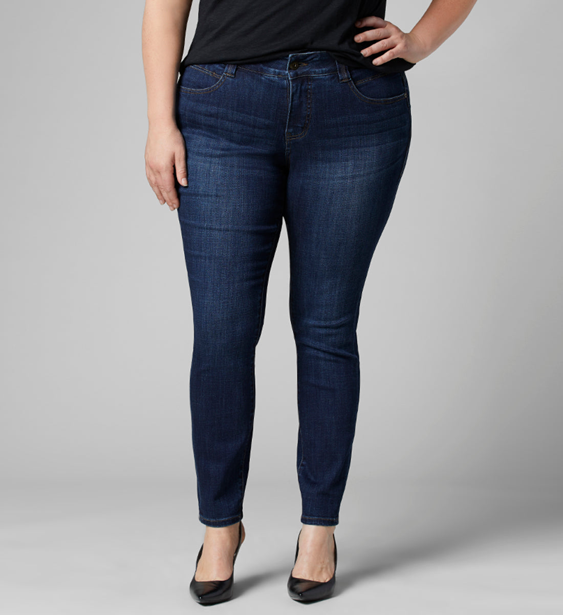 Jag Cecilia Indigo Skinny Mid Rise Plus Jean In Night Breeze-Curvy/Plus Jeans-Jag-Deja Nu Boutique, Women's Fashion Boutique in Lampasas, Texas