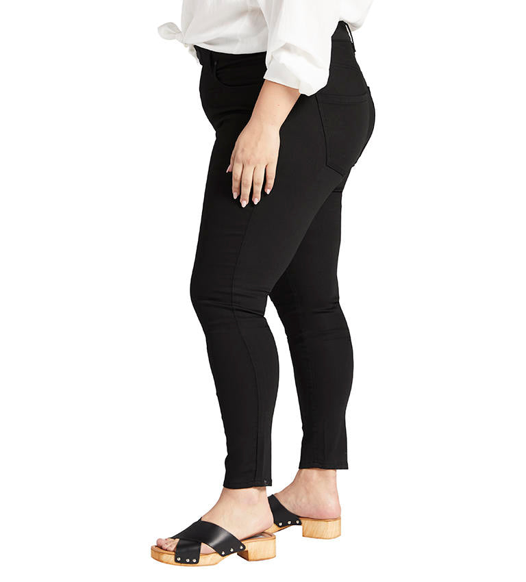 Jag High Rise Valentina Pull On Skinny Jean In Black Plus-Curvy/Plus Jeans-Jag-Deja Nu Boutique, Women's Fashion Boutique in Lampasas, Texas
