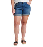 Jag Mid Rise Alex Boyfriend Short In Brilliant Blue Plus-Curvy/Plus Bottoms-Jag-Deja Nu Boutique, Women's Fashion Boutique in Lampasas, Texas