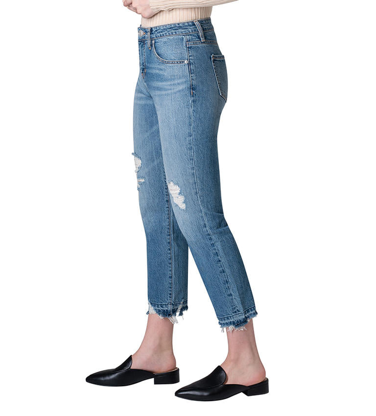 Jag Savannah Carter Girlfriend Cropped Jean Distressed Dark Indigo Wash-Bottoms-Jag-Deja Nu Boutique, Women's Fashion Boutique in Lampasas, Texas