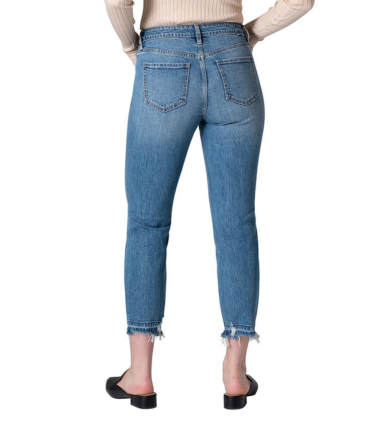 Jag Savannah Carter Girlfriend Cropped Jean Distressed Dark Indigo Wash-Bottoms-Jag-Deja Nu Boutique, Women's Fashion Boutique in Lampasas, Texas