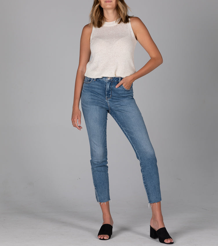 Jag Viola High Rise Slit Raw Hem Ankle Skinny Jeans-Jeans-Jag-Deja Nu Boutique, Women's Fashion Boutique in Lampasas, Texas