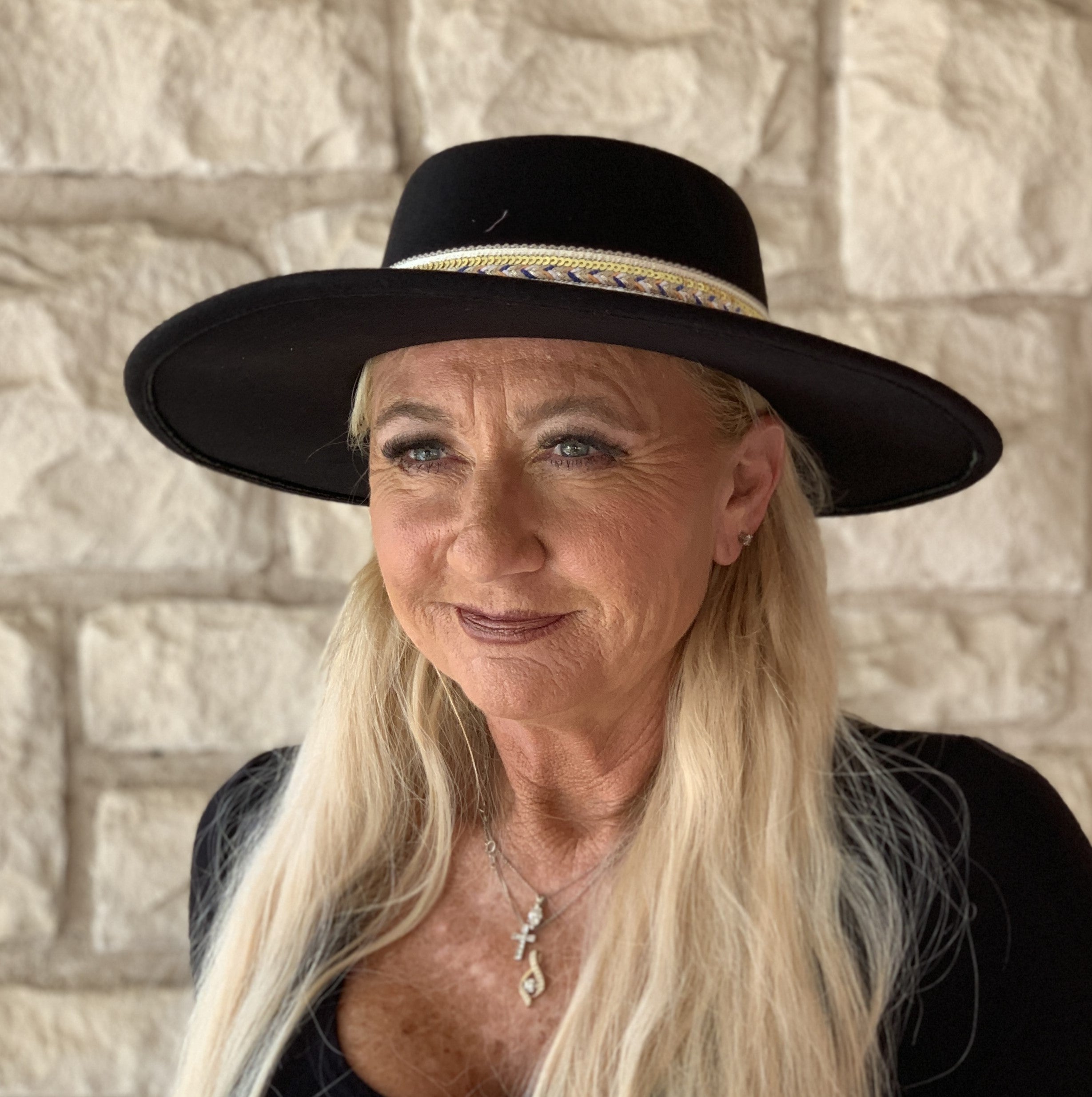 Jen & Co. Blaze Multi Trim Wide Brim Fedora Hat In Black-Hats-Jen & Co.-Deja Nu Boutique, Women's Fashion Boutique in Lampasas, Texas