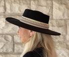 Jen & Co. Blaze Multi Trim Wide Brim Fedora Hat In Black-Hats-Jen & Co.-Deja Nu Boutique, Women's Fashion Boutique in Lampasas, Texas