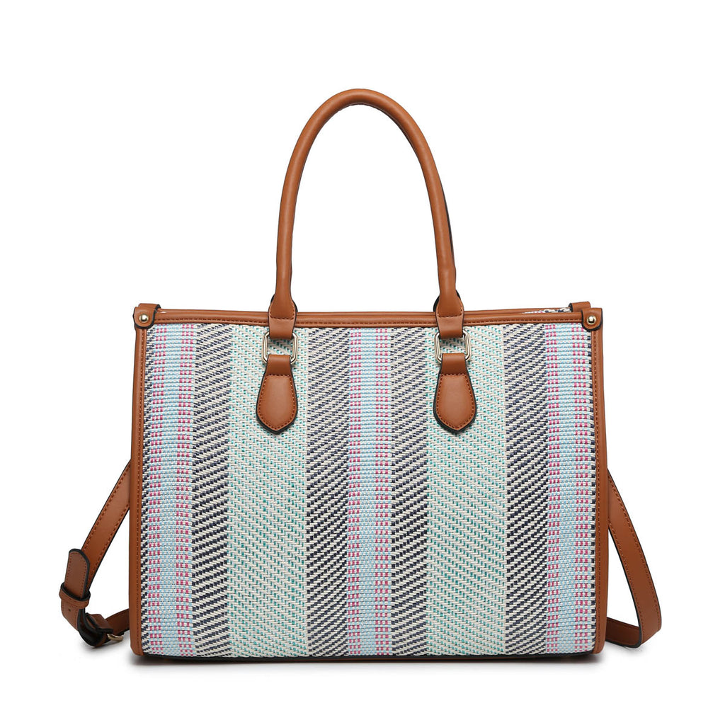 Jen & Co. Chelsea Structured Satchel In Multi Color Stripe-Handbags, Wallets & Cases-Jen & Co.-Deja Nu Boutique, Women's Fashion Boutique in Lampasas, Texas