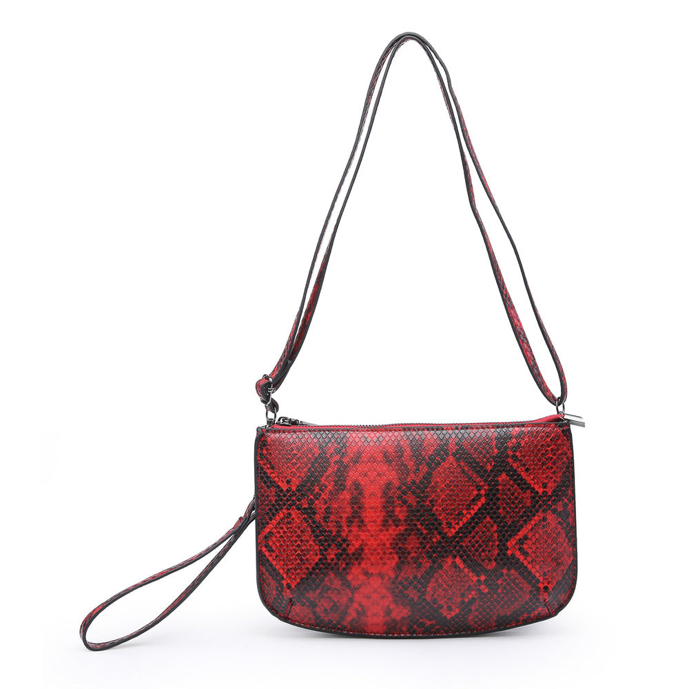 Jen & Co. Mila Red & Black Python Dual Compartment Crossbody Clutch-Handbags, Wallets & Cases-Jen & Co.-Deja Nu Boutique, Women's Fashion Boutique in Lampasas, Texas