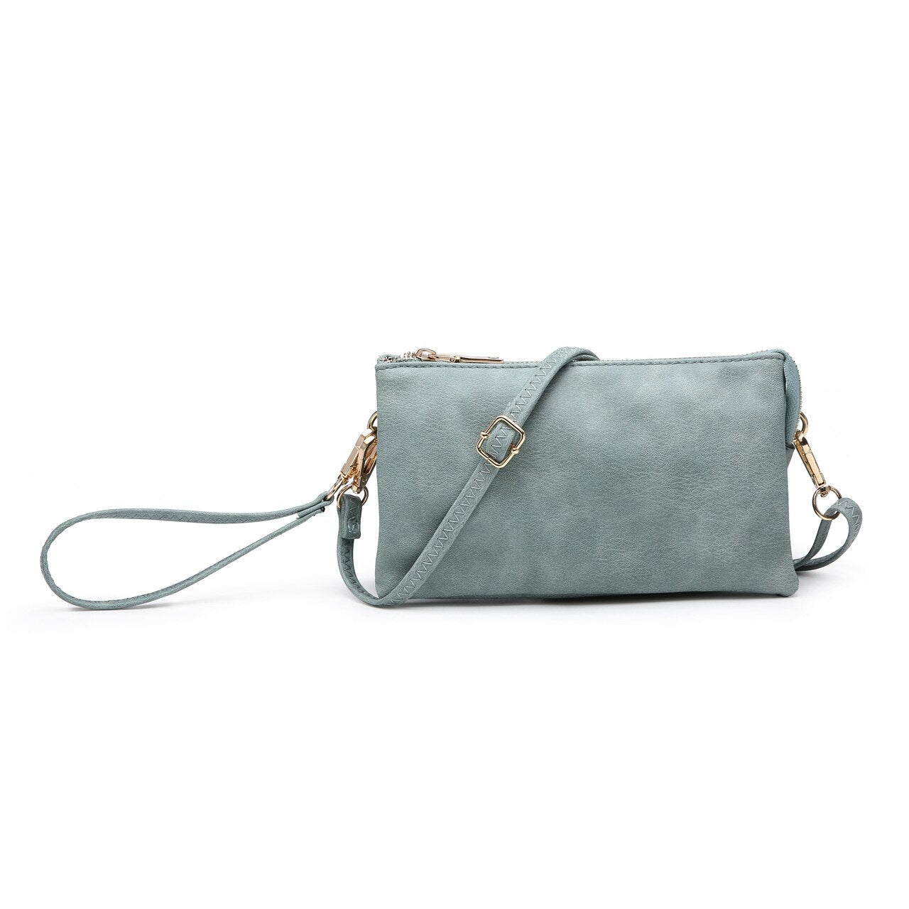 Jen & Co. Teal Riley Monogramable 3 Compartment Crossbody Or Wristlet-Handbags, Wallets & Cases-Jen & Co.-Deja Nu Boutique, Women's Fashion Boutique in Lampasas, Texas