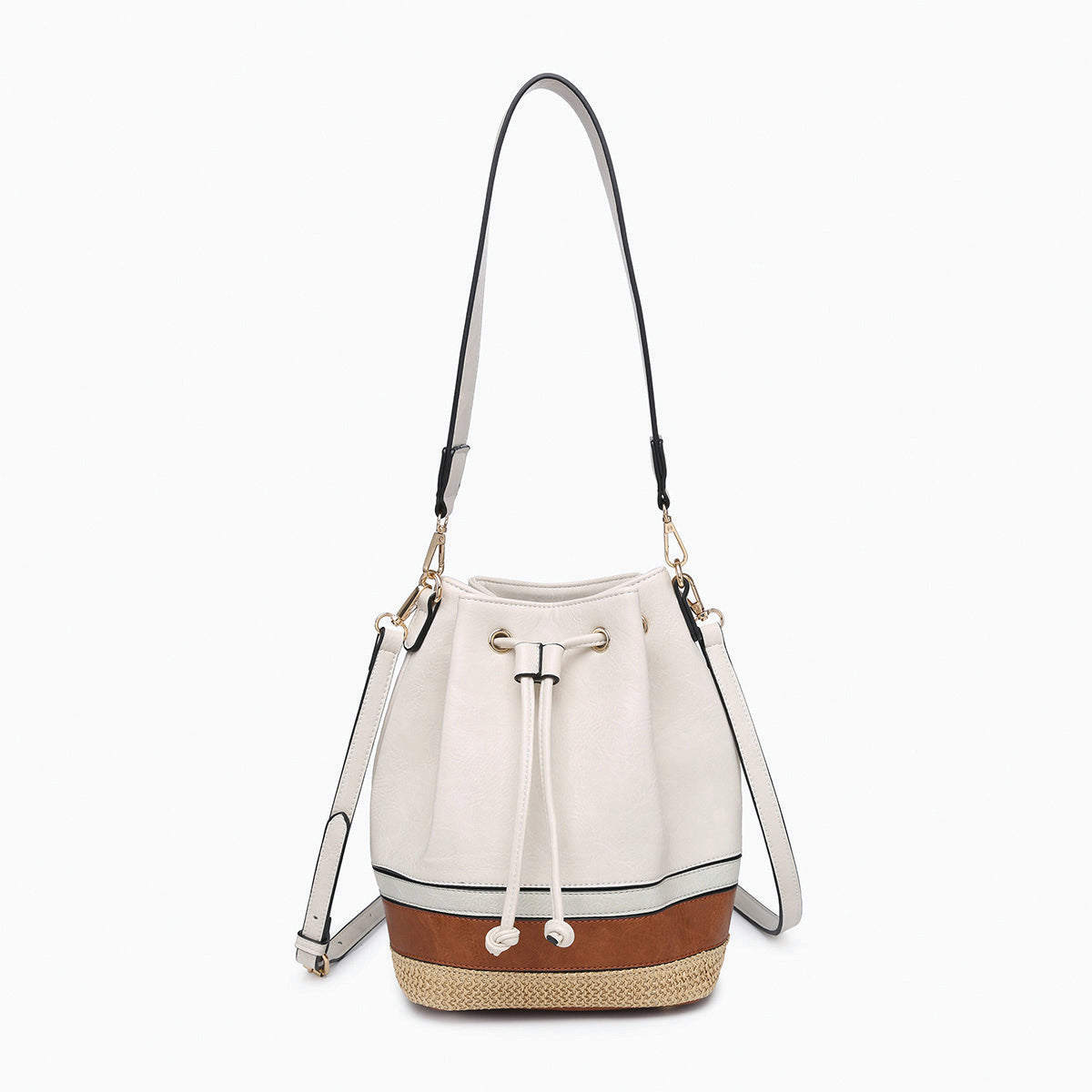 Jen & Co Darcy Tri Color Bucket Bag In Brown-Handbags, Wallets & Cases-Jen & Co.-Deja Nu Boutique, Women's Fashion Boutique in Lampasas, Texas