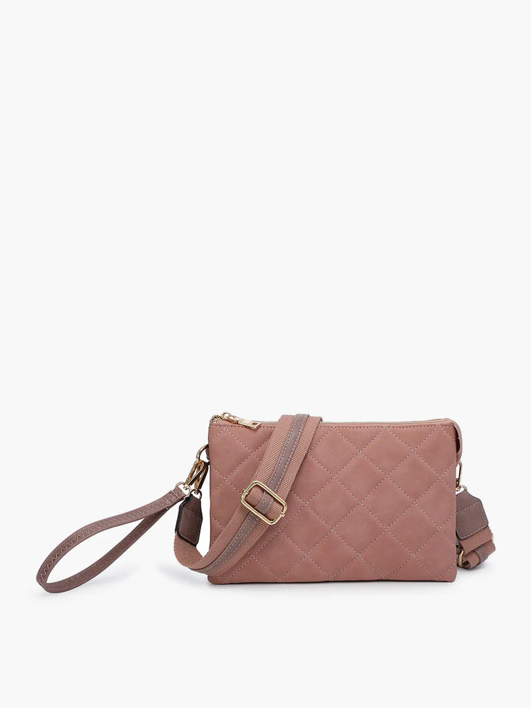 Jen & Co Izzy Quilted Crossbody With Guitar Strap In Mauve-Handbags, Wallets & Cases-Jen & Co.-Deja Nu Boutique, Women's Fashion Boutique in Lampasas, Texas