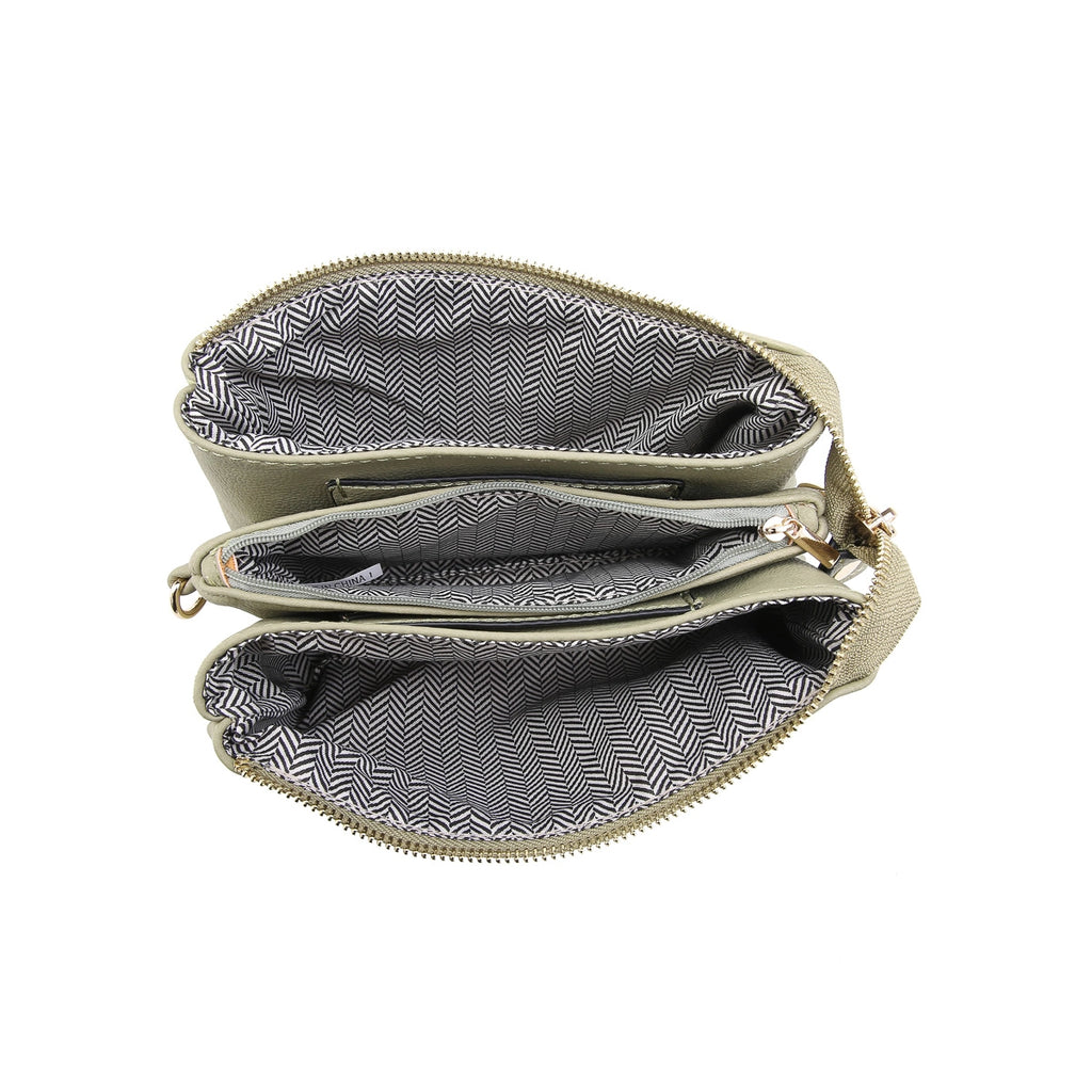 Jen & Co Riley Monogrammable 3 Compartment Crossbody Or Wristlet In Indigo-Handbags, Wallets & Cases-Jen & Co.-Deja Nu Boutique, Women's Fashion Boutique in Lampasas, Texas