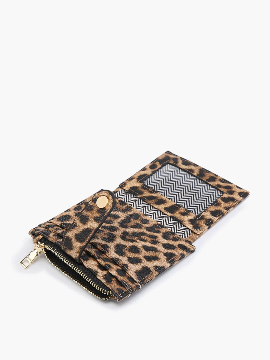Jen & Co Sam Mini Snap Wallet Card Holder In Grey Python Print-Handbags, Wallets & Cases-Jen & Co.-Deja Nu Boutique, Women's Fashion Boutique in Lampasas, Texas