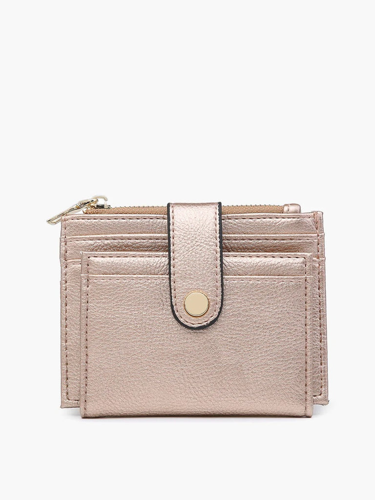 Jen & Co Sam Mini Snap Wallet Card Holder In Rose Gold-Handbags, Wallets & Cases-Jen & Co.-Deja Nu Boutique, Women's Fashion Boutique in Lampasas, Texas