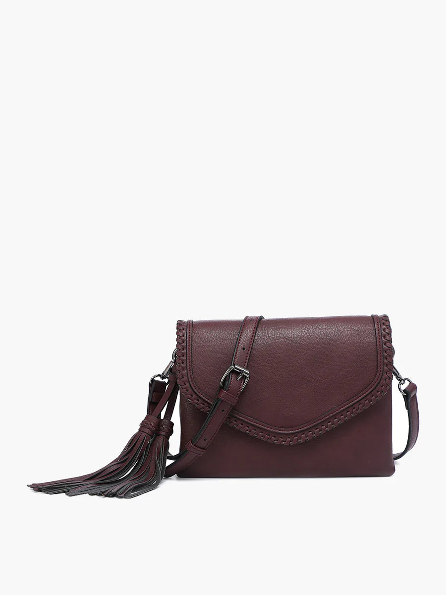 Jen & Co Sloane Crossbody In Wine-Handbags, Wallets & Cases-Jen & Co.-Deja Nu Boutique, Women's Fashion Boutique in Lampasas, Texas