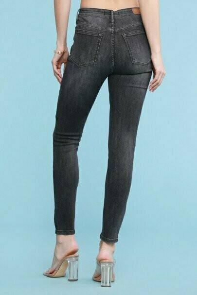 Judy Blue Grey High Waisted Skinny Jean-Jeans-Judy Blue-Deja Nu Boutique, Women's Fashion Boutique in Lampasas, Texas