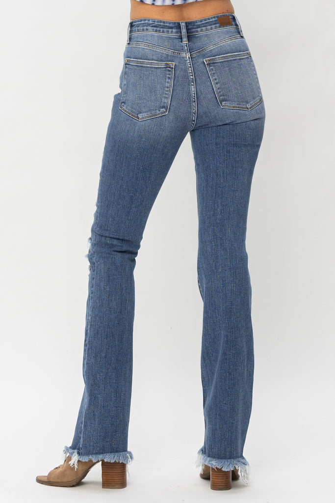 Judy Blue High Waist Patched Bootcut Jean-Jeans-Judy Blue-Deja Nu Boutique, Women's Fashion Boutique in Lampasas, Texas