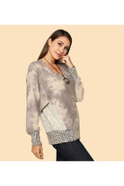 Jupee Grey Tie Dye & Cheetah Print Tunic-Tunics-Jupee-Deja Nu Boutique, Women's Fashion Boutique in Lampasas, Texas